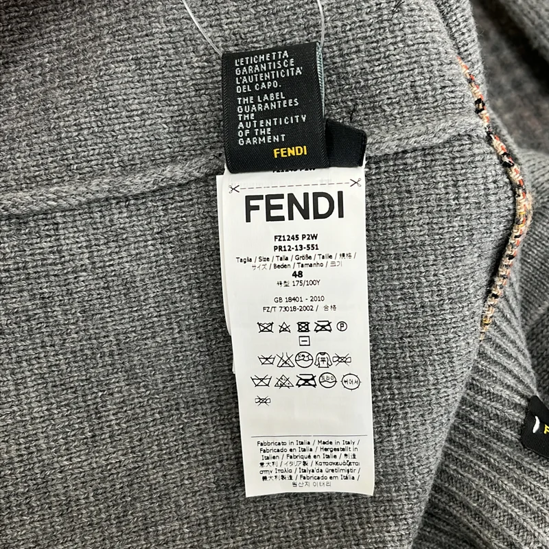 FENDI / フェンディ | ウール チェック 切替 ニット テーラードジャケット | 48 | メンズ