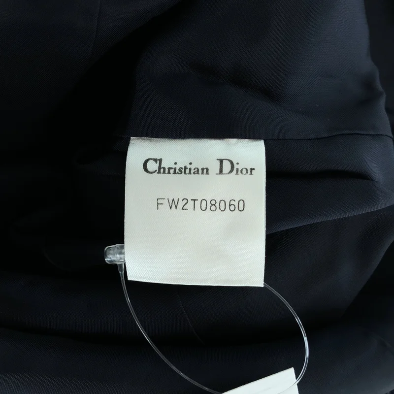 Christian Dior / クリスチャンディオール | シルク ウール ノーカラージャケット | 9 | レディース