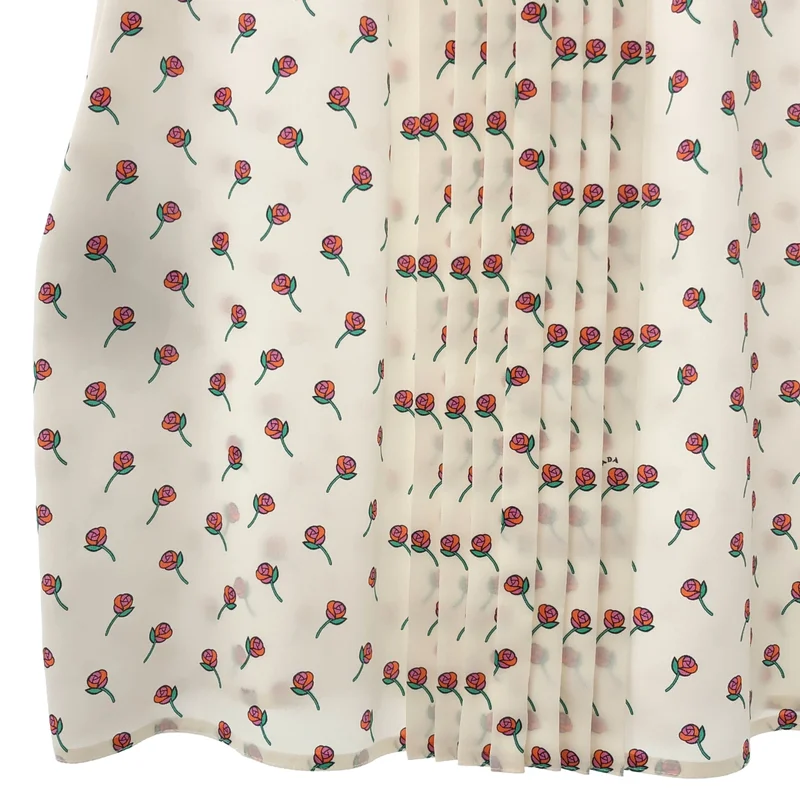 PRADA / プラダ | バラプリント シルク タック シャツ | 42 | レディース