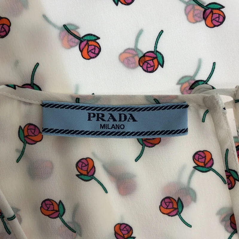 PRADA / プラダ | バラプリント シルク タック シャツ | 42 | レディース