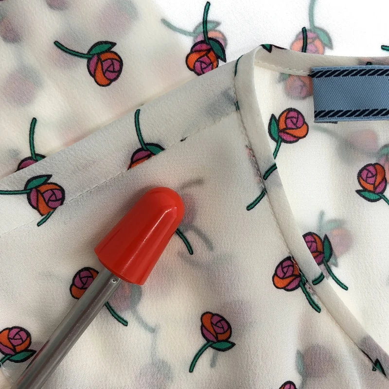 PRADA / プラダ | バラプリント シルク タック シャツ | 42 | レディース