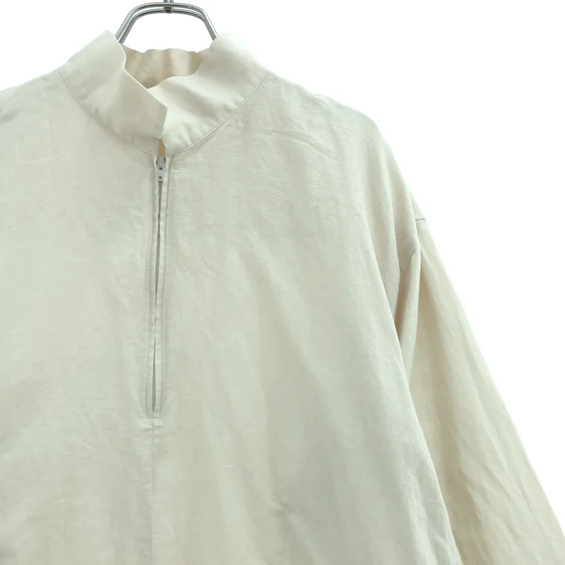HOMME PLISSE ISSEY MIYAKE / オムプリッセイッセイミヤケ | 2020SS | コットンリネン ハーフジップ プルオーバー ロングシャツ | 3 | メンズ