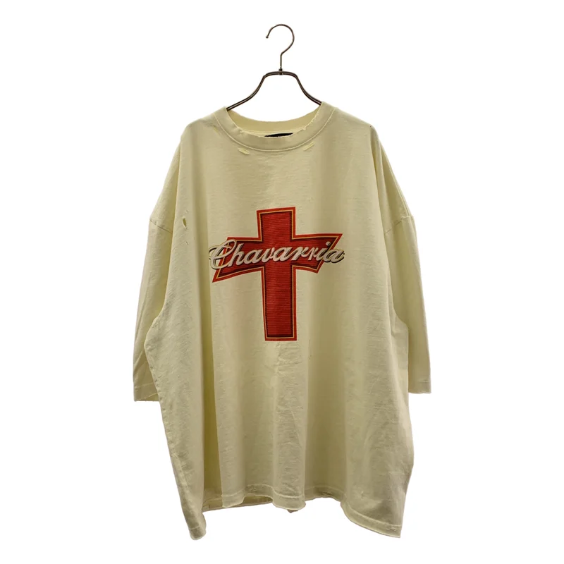 WILLY CHAVARRIA / ウィリーチャバリア | ダメージ加工 オーバーシルエット ロゴ プリント Tシャツ カットソー | M | メンズ