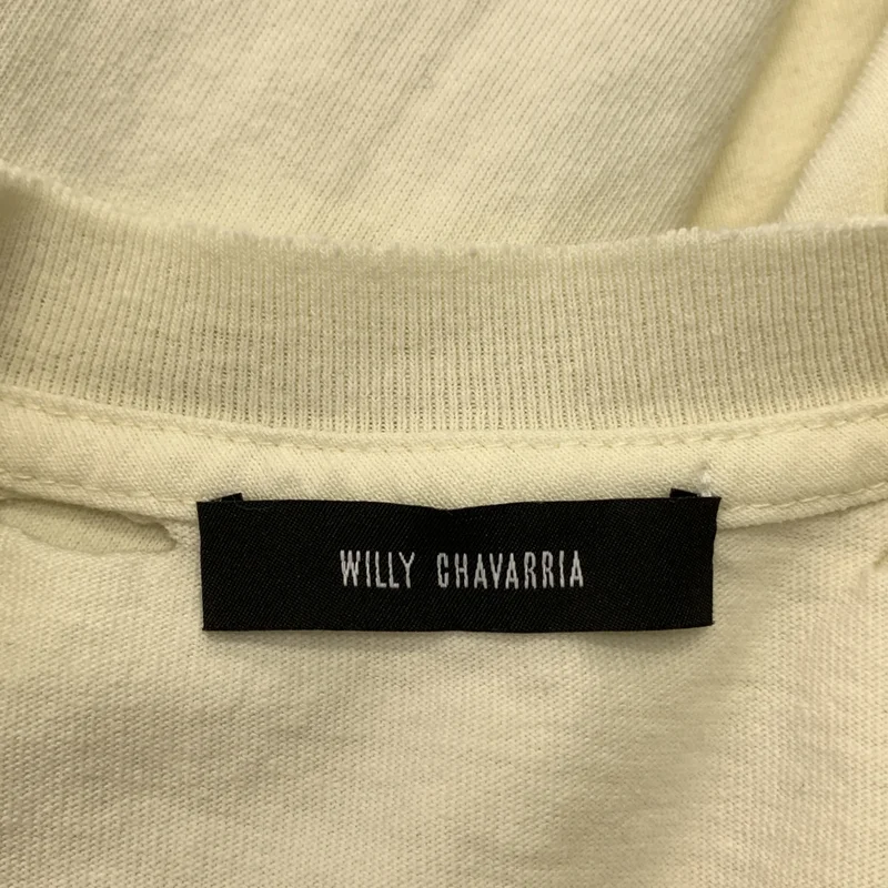 WILLY CHAVARRIA / ウィリーチャバリア | ダメージ加工 オーバーシルエット ロゴ プリント Tシャツ カットソー | M | メンズ