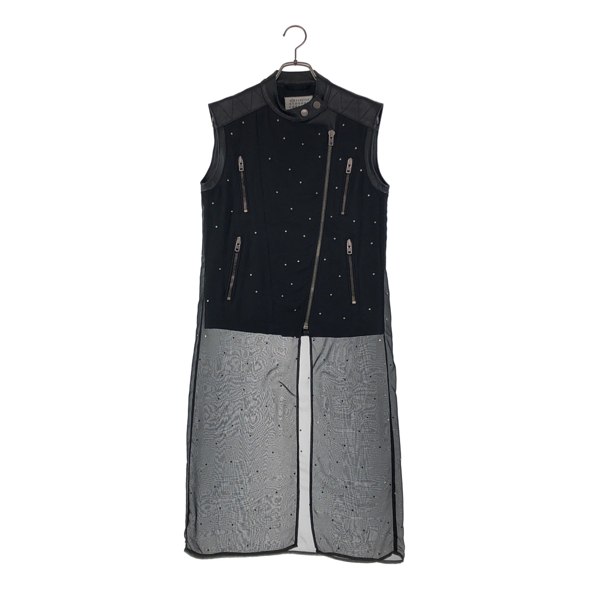 Maison Martin Margiela / メゾンマルタンマルジェラ | 2012SS | シフォンドッキング レイヤード レザーベスト | 38 | ブラック | レディース Maison Martin Margiela / メゾンマルタンマルジェラ | 2012SS