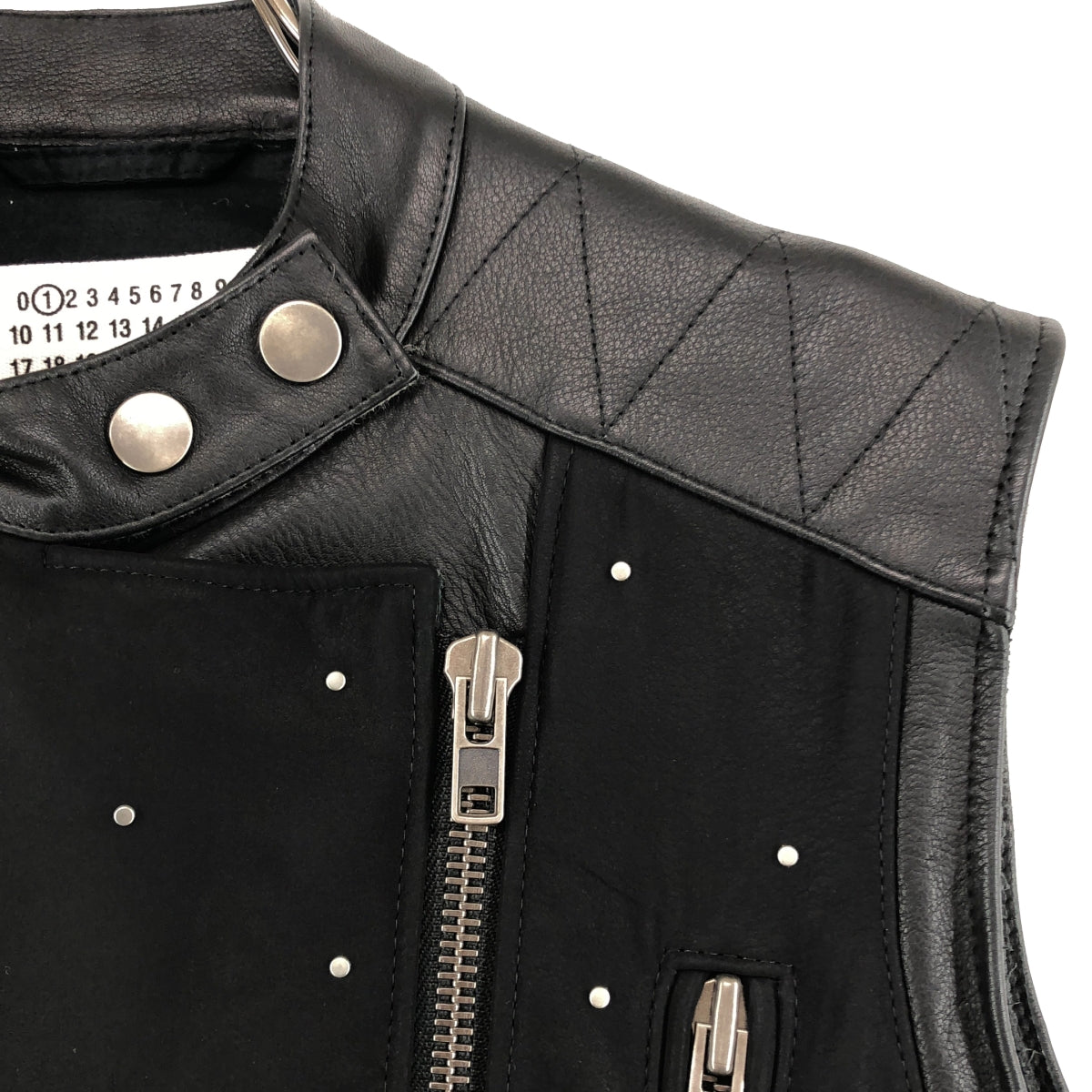 Maison Martin Margiela / メゾンマルタンマルジェラ | 2012SS | シフォンドッキング レイヤード レザーベスト | 38 | ブラック | レディース Maison Martin Margiela / メゾンマルタンマルジェラ | 2012SS