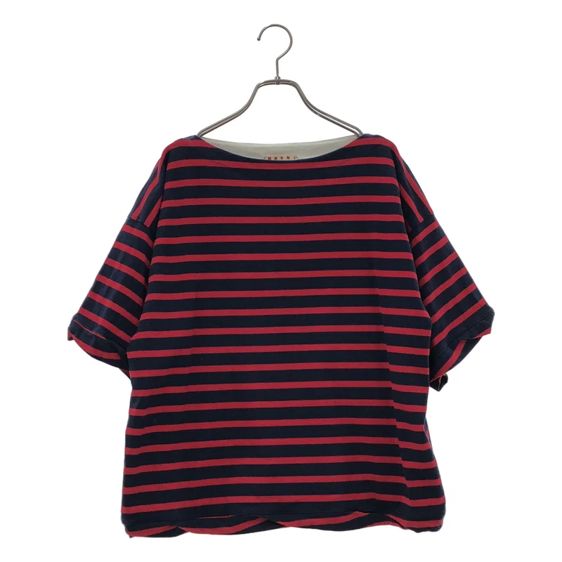 MARNI / マルニ | ボーダー ボートネックTシャツ THJE00121MO | 38 | レディース