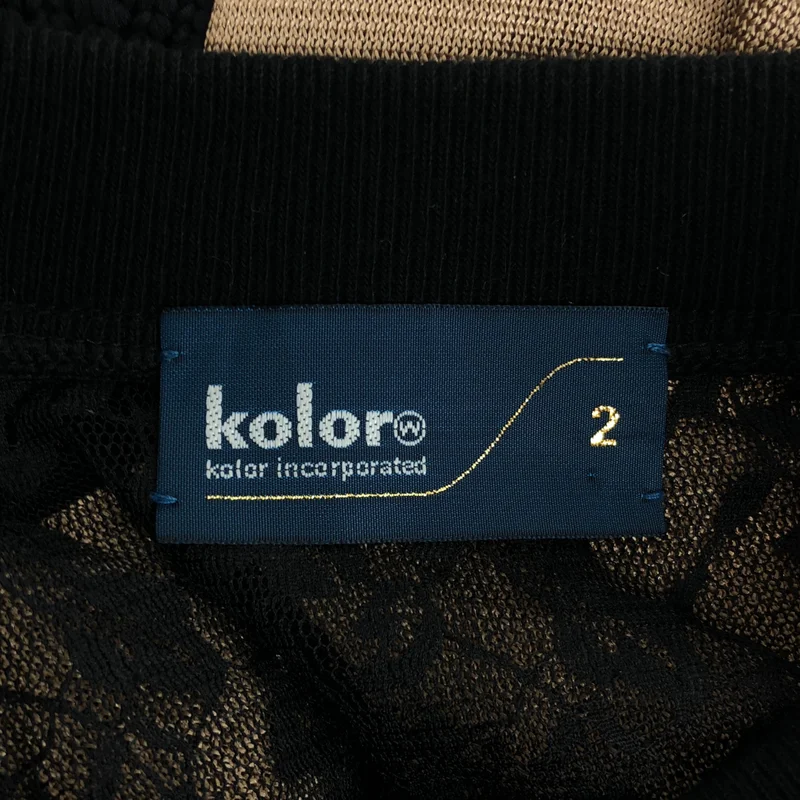 kolor / カラー | 2021SS | ポリエステル 再構築 シャツ ドッキング アシンメトリー レースカラー ニット | 2 | レディース