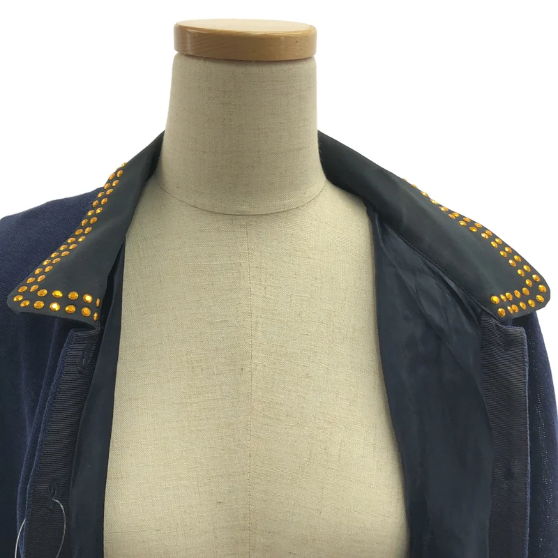 sacai / サカイ | ビジュー 装飾カラー レイヤード ニット カーディガン | 3 | レディース