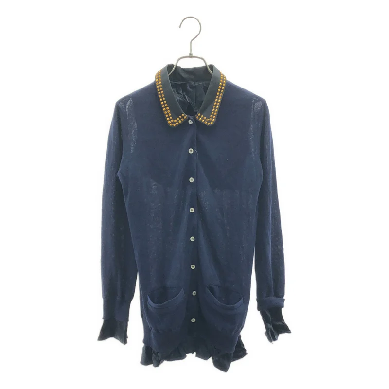 sacai / サカイ | ビジュー 装飾カラー レイヤード ニット カーディガン | 3 | レディース