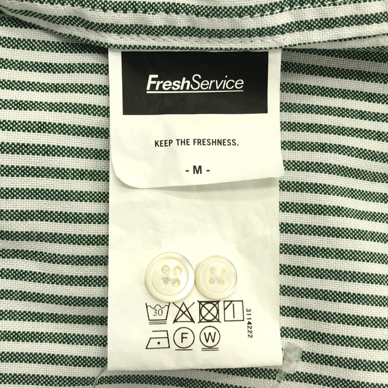 FreshService / フレッシュサービス | DRY OXFORD FLAP POCKET S/S SHIRT ストライプシャツ | M | メンズ