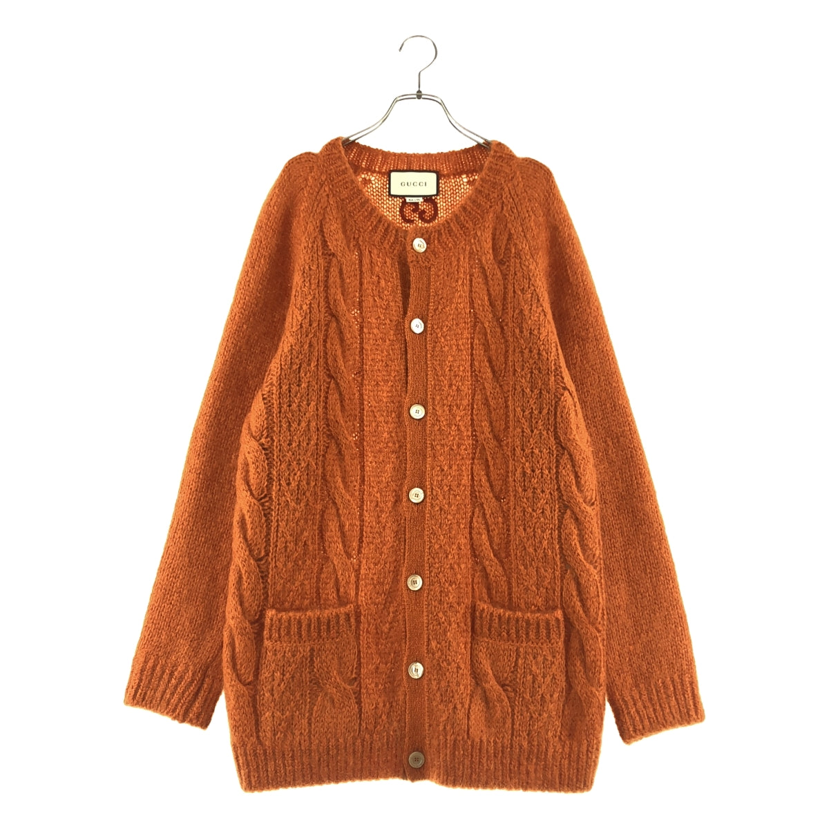 GUCCI / グッチ | モヘヤ ウール ケーブルニット カーディガン | L