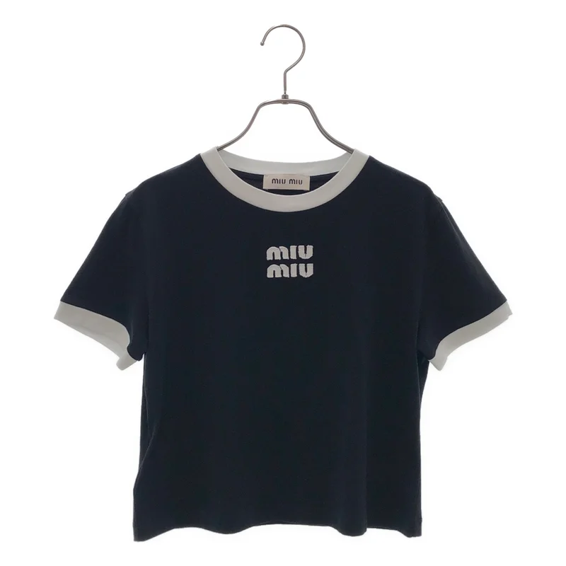 miu miu / ミュウミュウ | 2025 | 刺しゅうロゴ入り コットンジャージー Tシャツ | S | レディース
