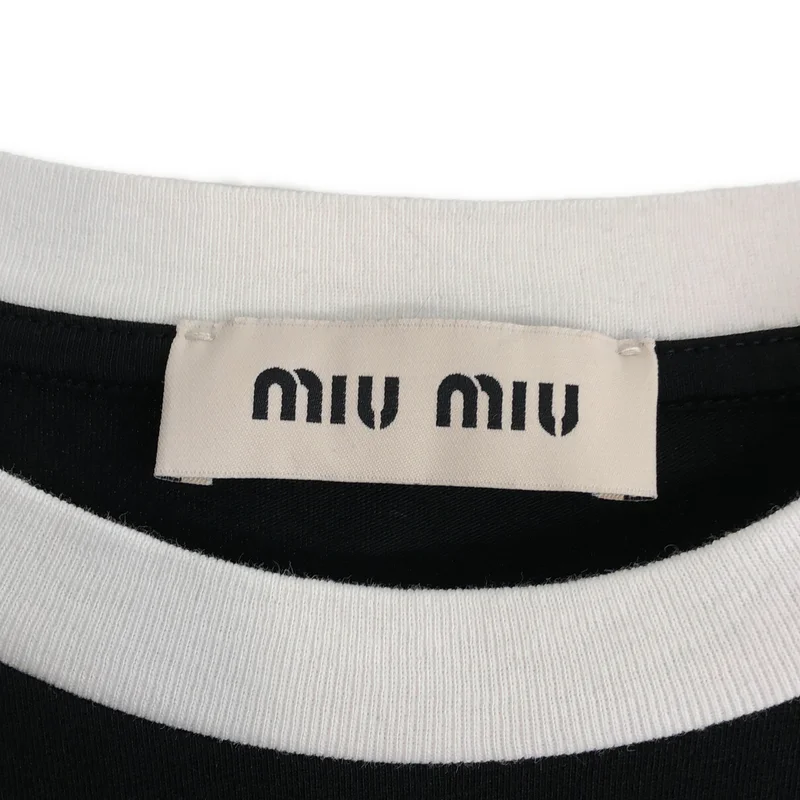 miu miu / ミュウミュウ | 2025 | 刺しゅうロゴ入り コットンジャージー Tシャツ | S | レディース