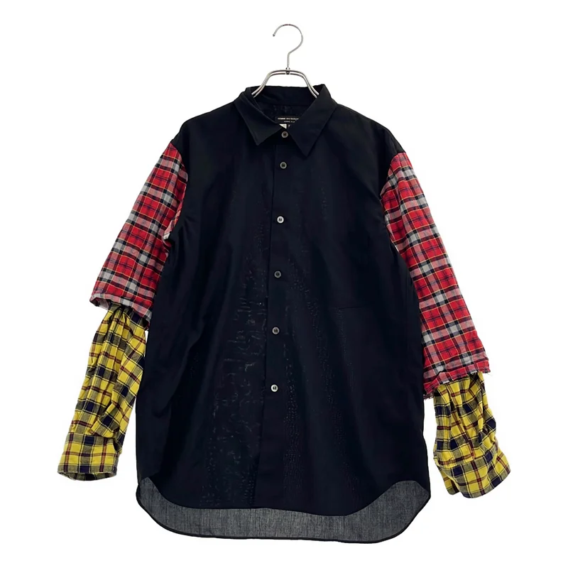 COMME des GARCONS HOMME PLUS / コムデギャルソンオムプリュス | 2020AW | ポリエステル タータンチェック レイヤードスリーブ シャツ | S | メンズ