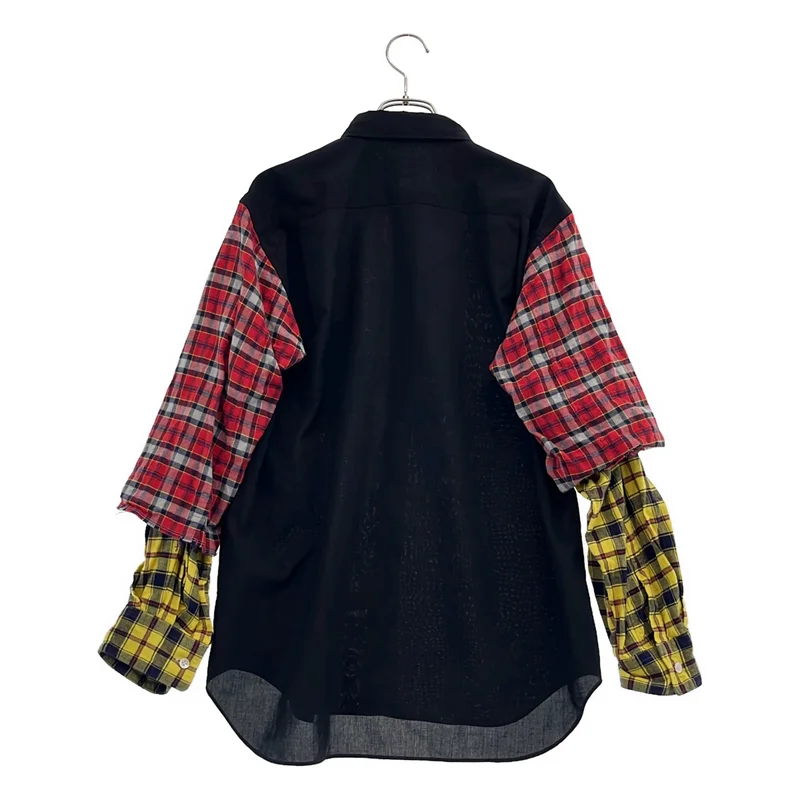 COMME des GARCONS HOMME PLUS / コムデギャルソンオムプリュス | 2020AW | ポリエステル タータンチェック レイヤードスリーブ シャツ | S | メンズ