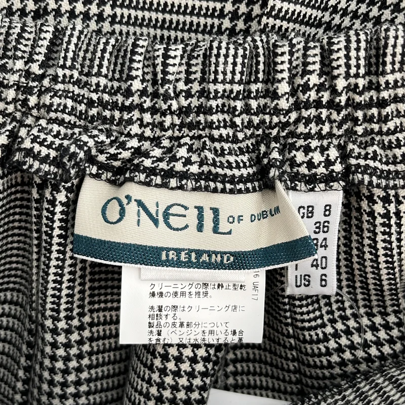 O'NEIL OF DUBLIN / オニールオブダブリン | ウール 千鳥格子 切替 プリーツ ラップスカート | 40 | レディース