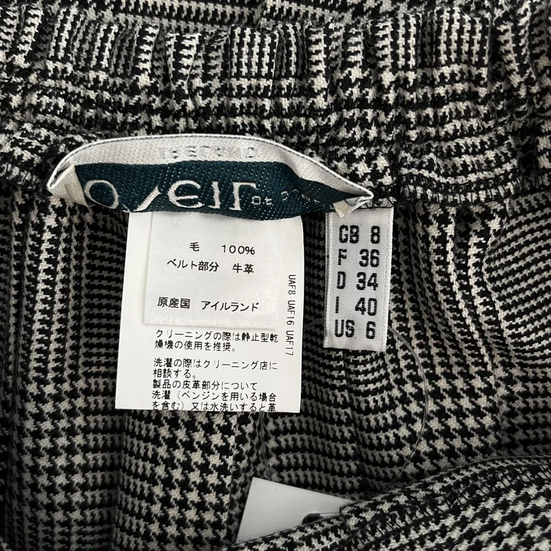 O'NEIL OF DUBLIN / オニールオブダブリン | ウール 千鳥格子 切替 プリーツ ラップスカート | 40 | レディース