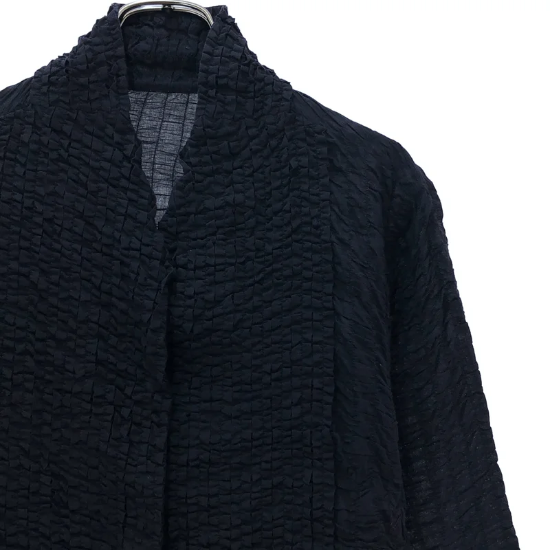 HaaT ISSEY MIYAKE / ハートイッセイミヤケ | 2008SS | コットン ギャザー ノーカラージャケット | 2 | レディース