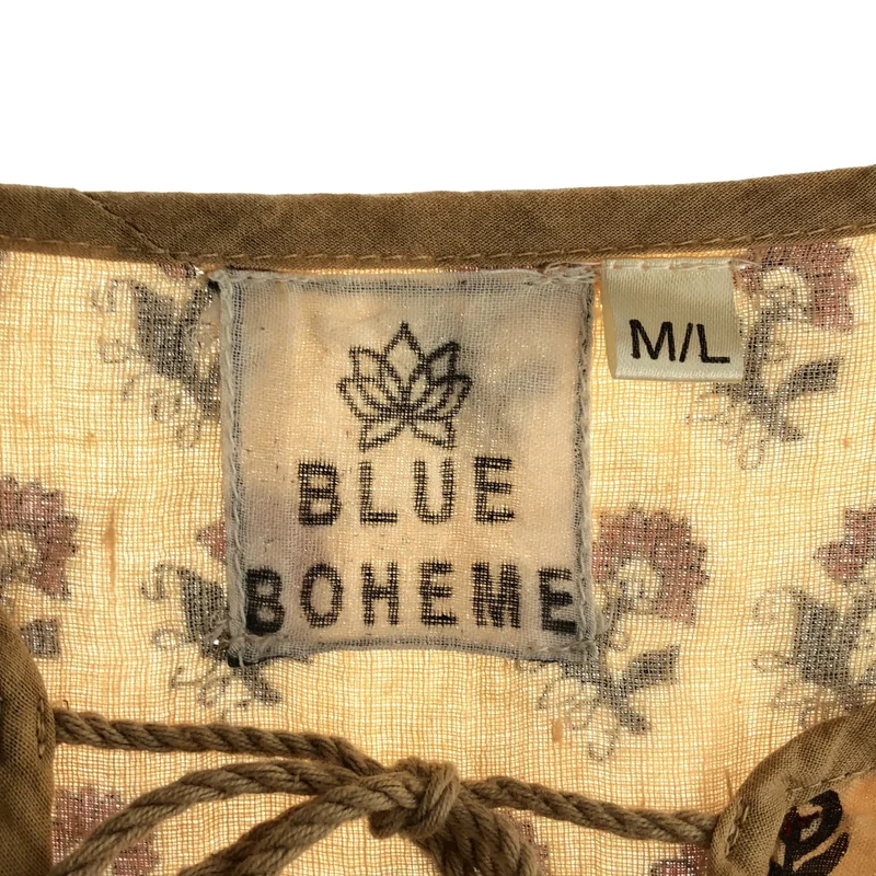 BLUE BOHEME / ブルーボヘム | コットン フラワープリント Vネックワンピース | M/L | レディース