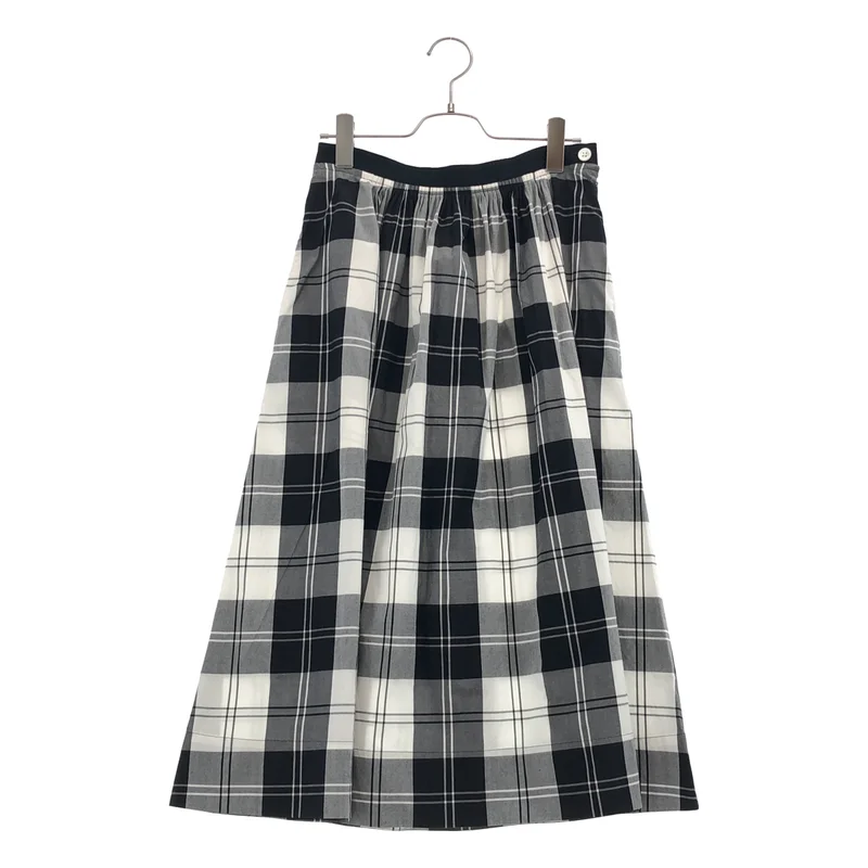 MARGARET HOWELL / マーガレットハウエル | MONO CHECK SILK COTTON スカート | 2 | レディース