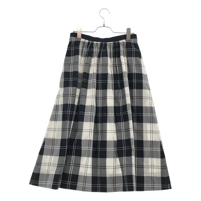 MARGARET HOWELL / マーガレットハウエル | MONO CHECK SILK COTTON スカート | 2 | レディース