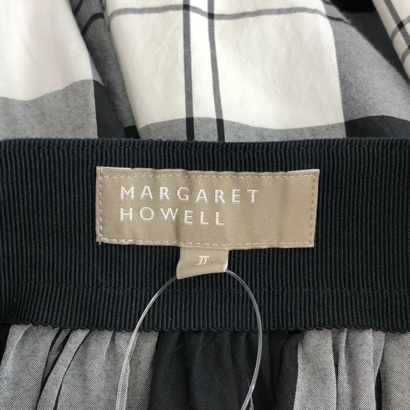 MARGARET HOWELL / マーガレットハウエル | MONO CHECK SILK COTTON スカート | 2 | レディース