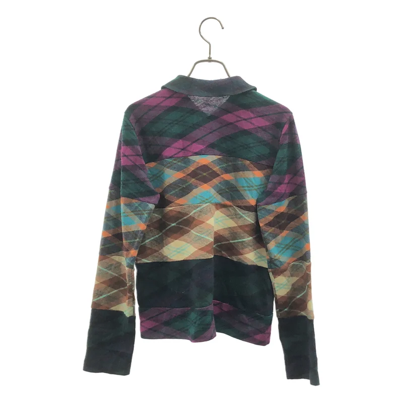 tricot COMME des GARCONS / トリココムデギャルソン | 2000AW | ウール 総柄 パッチワーク 丸襟 ニット カーディガン |