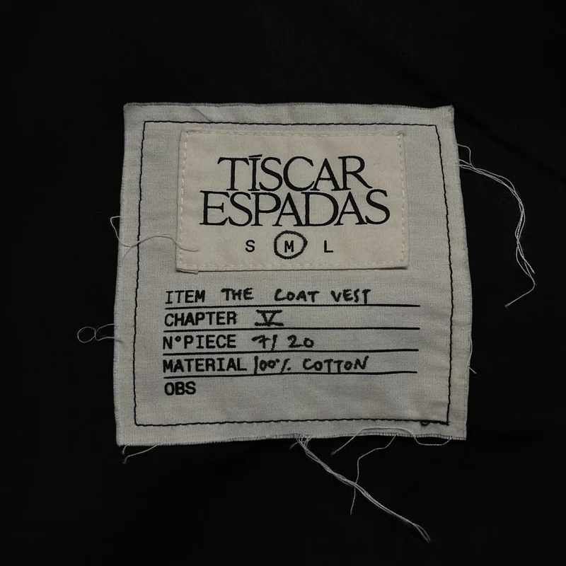 TISCAR ESPADAS / ティスカーエスパダス | THE COAT VEST /ワックスコットン カットオフ ボウタイコートベスト | M | レディース