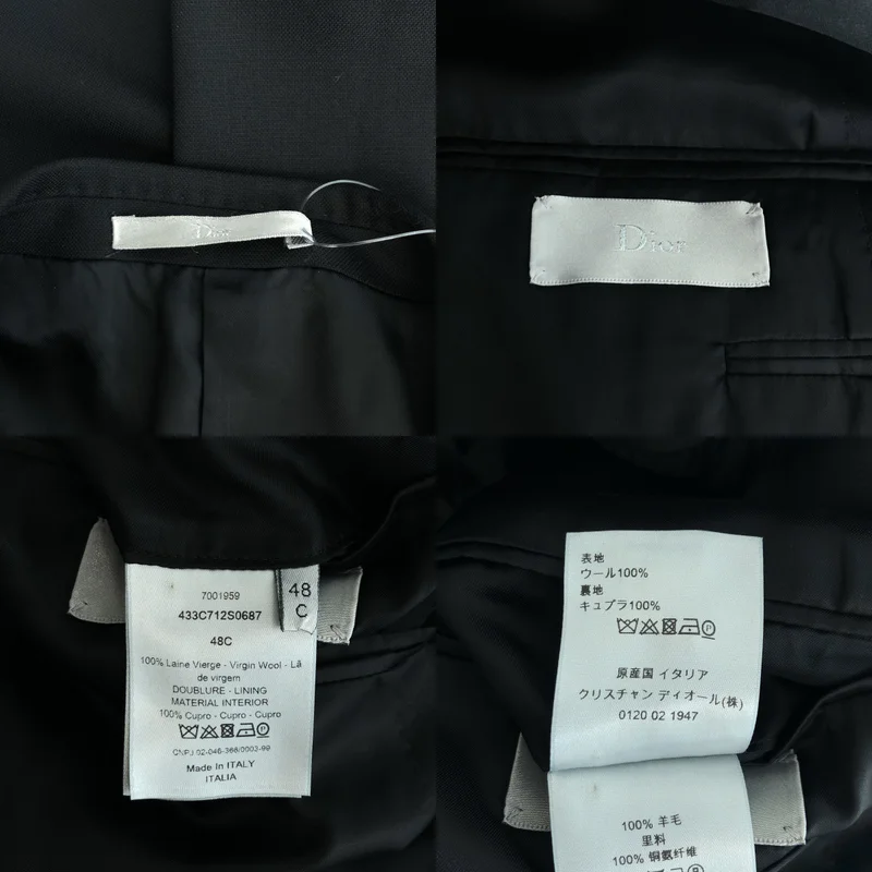Dior homme / ディオールオム | セットアップ / サテン切替 スモーキングジャケット / サイドライン スラックス | 48 | メンズ