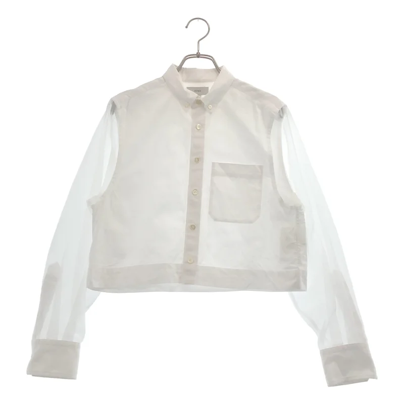 HYKE / ハイク | 2025SS | OXFORD B.D. SHIRT WITH SHEER SLEEVE シアー切替 シャツ | 2 | レディース