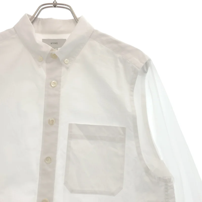 HYKE / ハイク | 2025SS | OXFORD B.D. SHIRT WITH SHEER SLEEVE シアー切替 シャツ | 2 | レディース