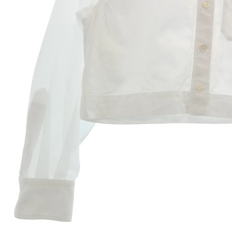 HYKE / ハイク | 2025SS | OXFORD B.D. SHIRT WITH SHEER SLEEVE シアー切替 シャツ | 2 | レディース