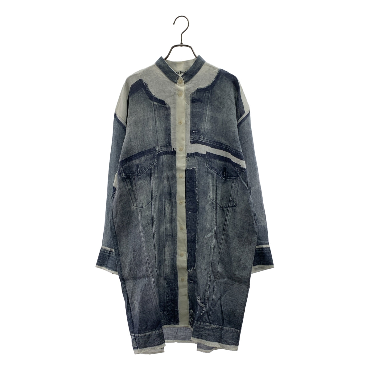 美品　Acne studios リネン100% プリント　総柄 ワンピース Acne Studios / アクネストゥディオズ | リネン 転写プリント シャツ