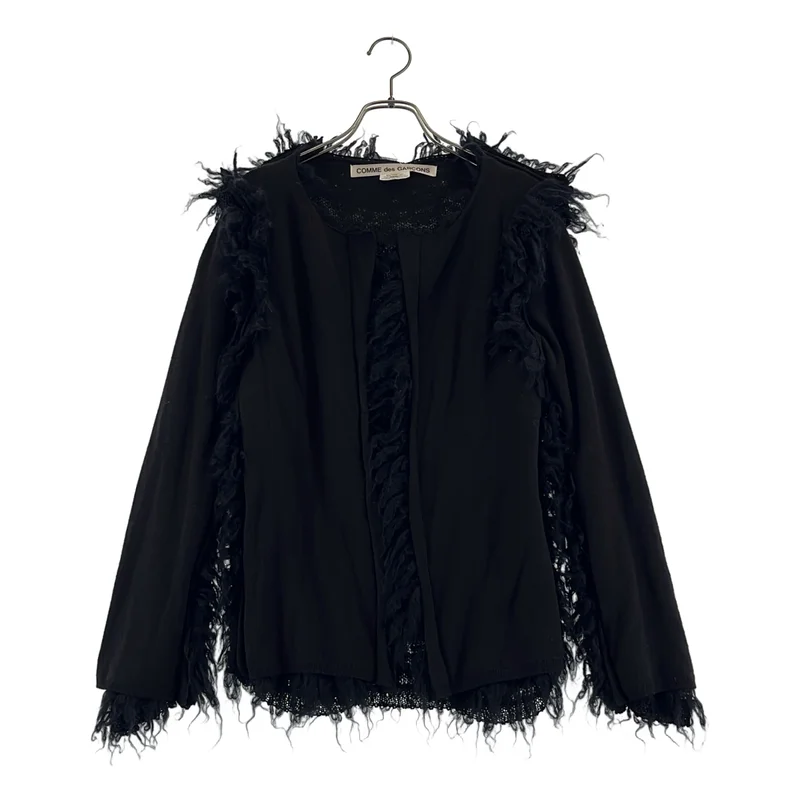 COMME des GARCONS / コムデギャルソン | 2018AW | ウール混 ドッキング フリンジ カーディガン | XS | レディース