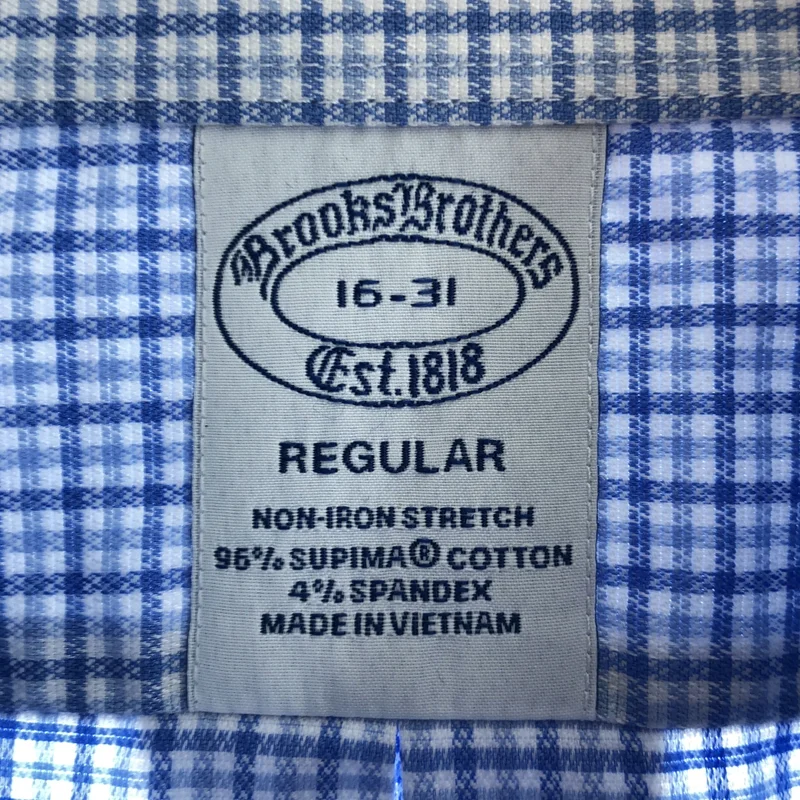 BROOKS BROTHERS / ブルックスブラザーズ | ノンアイロン スーピマコットンストレッチ ロイヤルオックスフォード チェック ドレスシャツ Regular Fit | 16-31 | メンズ