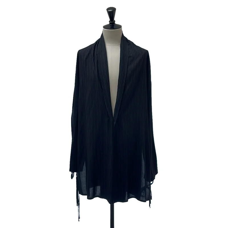 YOHJI YAMAMOTO POUR HOMME / ヨウジヤマモトプールオム | 2026SS | RAYON THIN STRIPE SLIT JACKET / レーヨン ストライプ スリット ジャケット | 2 | メンズ
