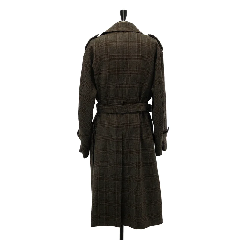stein / シュタイン | 2021AW | OVERSIZED OVERLAPED TRENCH COAT / ウール チェック オーバートレンチコート | M | メンズ