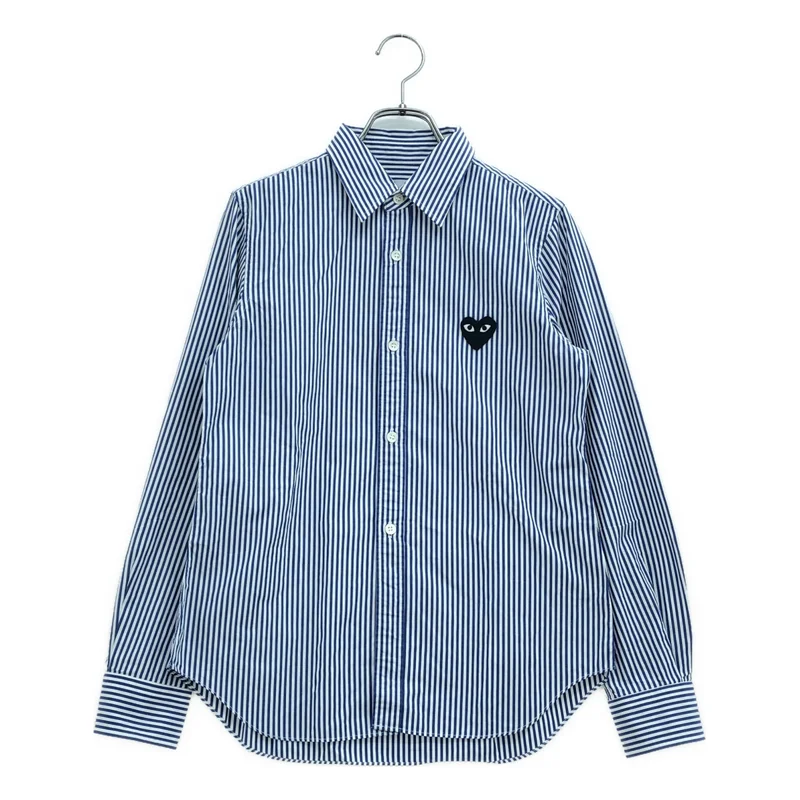 PLAY COMME des GARCONS / プレイコムデギャルソン | AD2017 | ハートワッペン ストライプシャツ | M | レディース