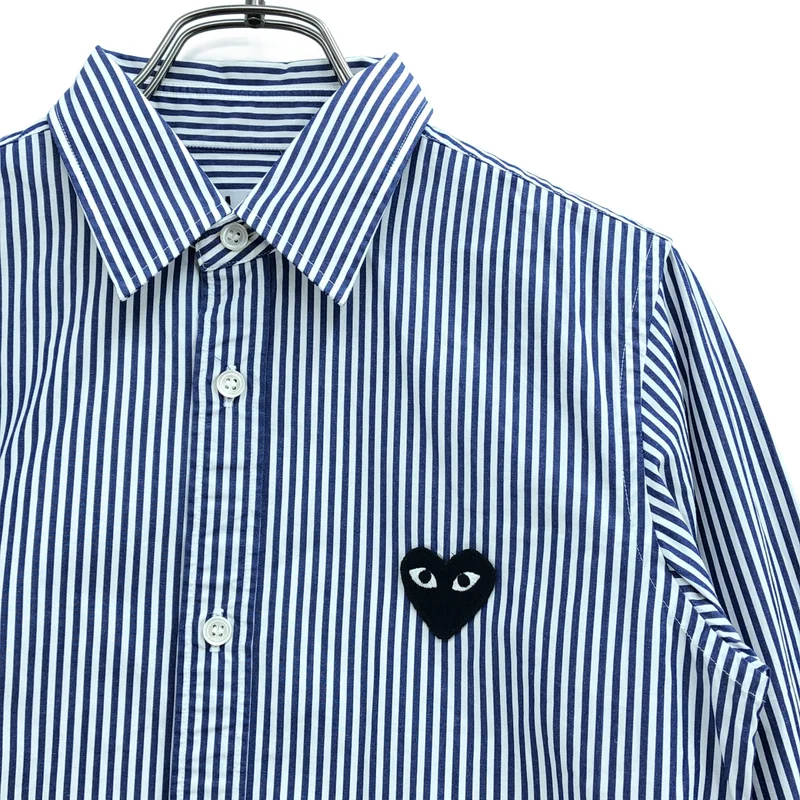 PLAY COMME des GARCONS / プレイコムデギャルソン | AD2017 | ハートワッペン ストライプシャツ | M | レディース