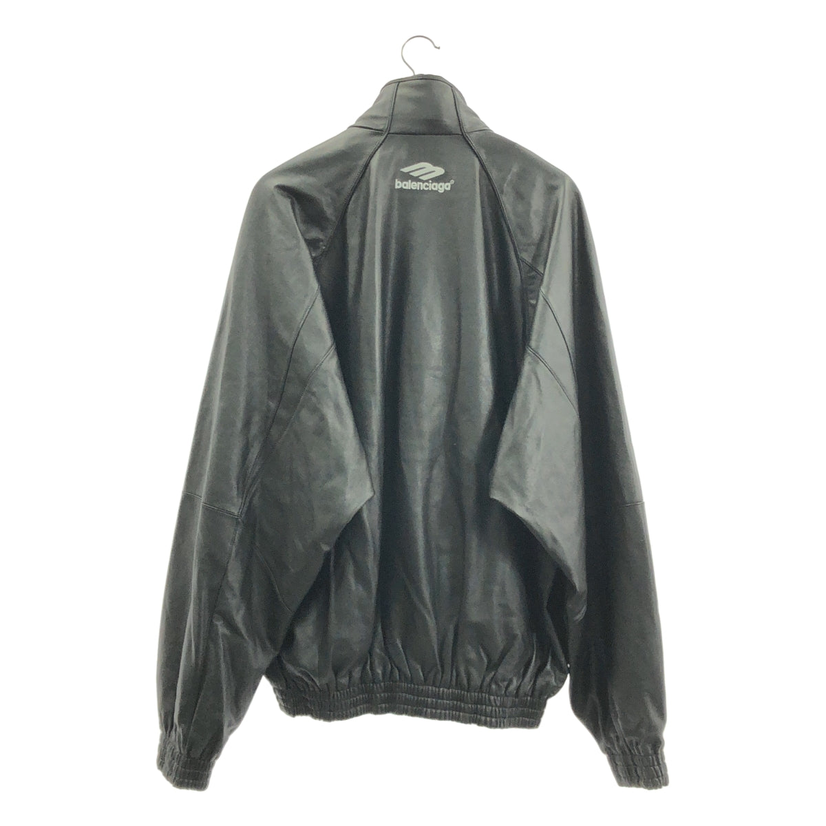 【美品】  BALENCIAGA / バレンシアガ | 3B SPORTS ICON TRACKSUIT JACKET ラムレザー オーバーサイズ スポーツロゴ トラックスーツ  ジャケット | 2 | ブラック | メンズ 美品】 BALENCIAGA / バレンシアガ | 3B SPORTS ICON TRACKSUIT JACKET