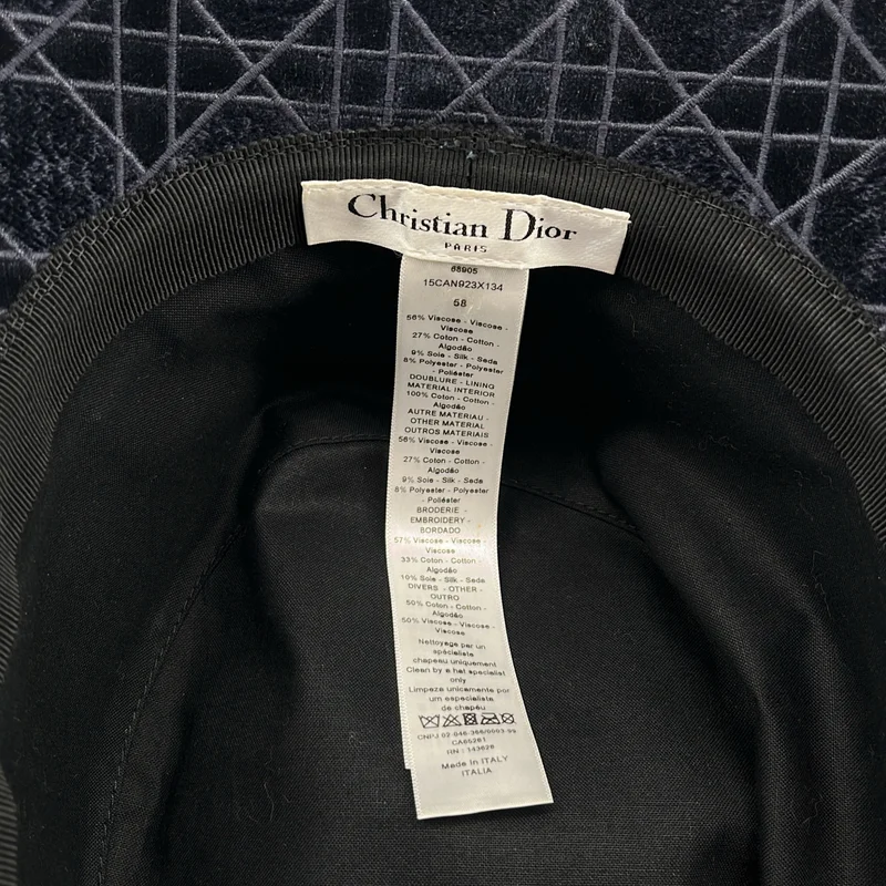 Christian Dior / クリスチャンディオール | ベロア カナージュ ロゴ ボブハット | 58 | その他