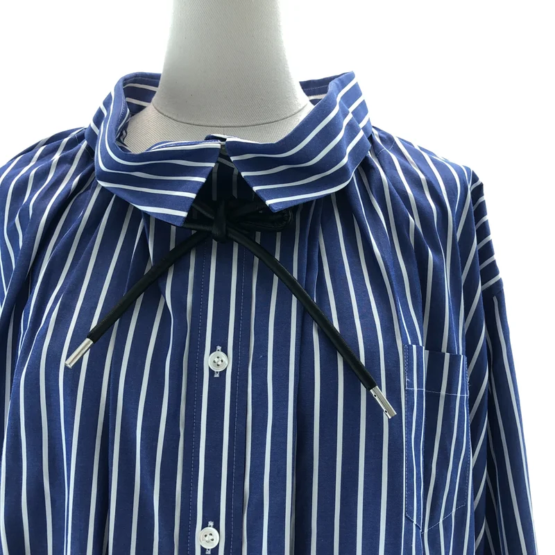 sacai / サカイ | ドローコード ストライプ シャツワンピース | 3 | レディース
