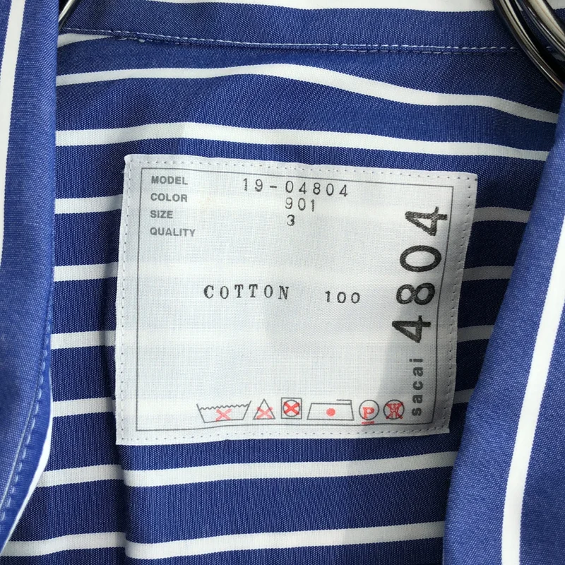 sacai / サカイ | ドローコード ストライプ シャツワンピース | 3 | レディース