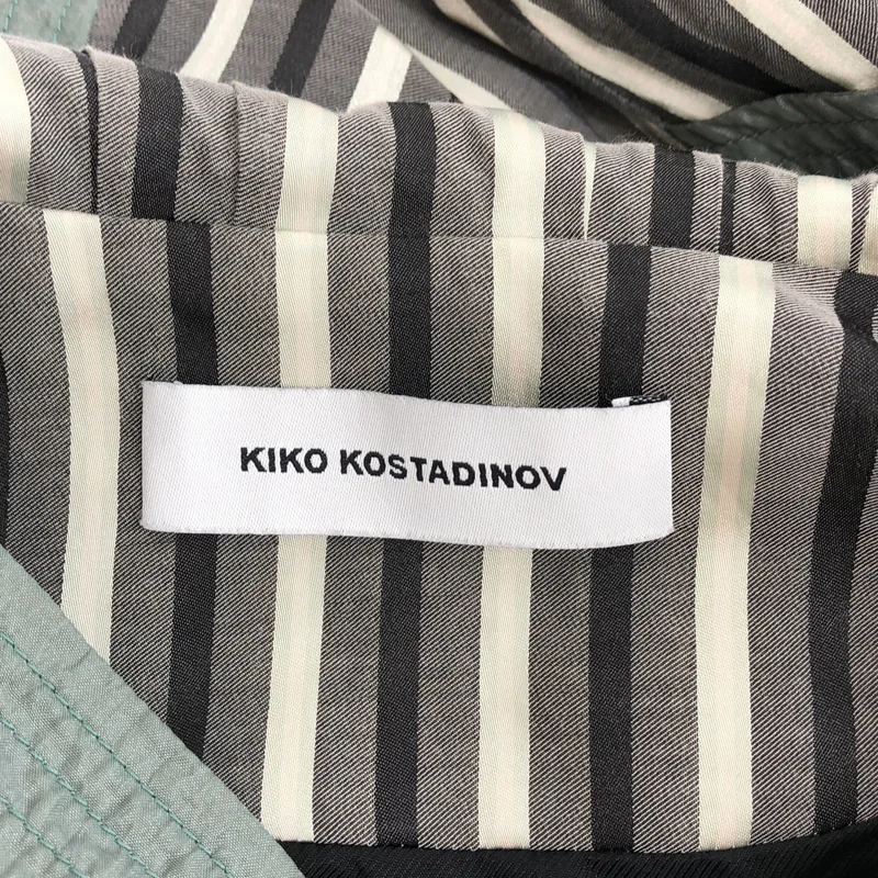 Kiko Kostadinov / キココスタディノフ | 2021SS | SFORZA DRAPED COAT / コットン ストライプ フーデッドドレープコート | 46 | メンズ