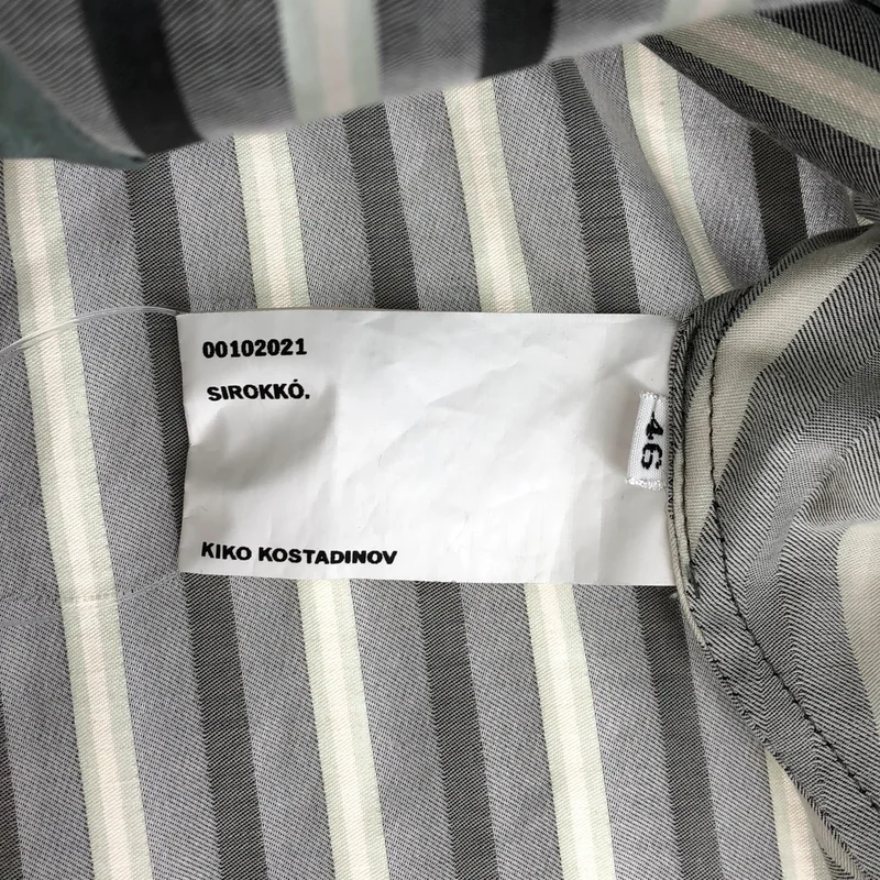 Kiko Kostadinov / キココスタディノフ | 2021SS | SFORZA DRAPED COAT / コットン ストライプ フーデッドドレープコート | 46 | メンズ