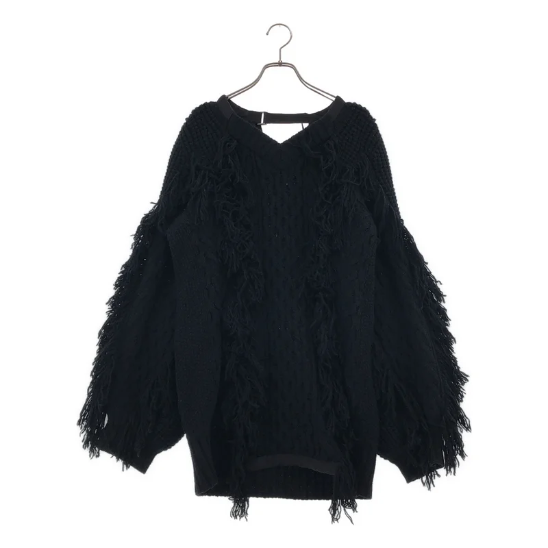 sacai / サカイ | ケーブル フリンジ ニット セーター | 1 | レディース