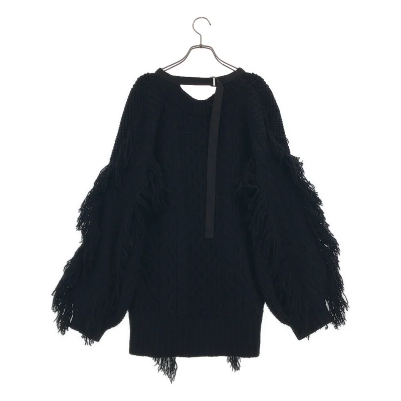 sacai / サカイ | ケーブル フリンジ ニット セーター | 1 | レディース
