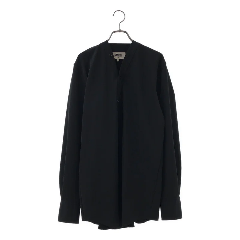 MM6 Maison Margiela / エムエムシックスメゾンマルジェラ | 2023SS | カットオフ ステッチ ノーカラー ロングシャツ | 38 | レディース