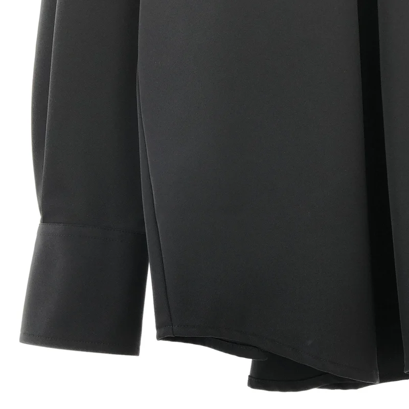 MM6 Maison Margiela / エムエムシックスメゾンマルジェラ | 2023SS | カットオフ ステッチ ノーカラー ロングシャツ | 38 | レディース